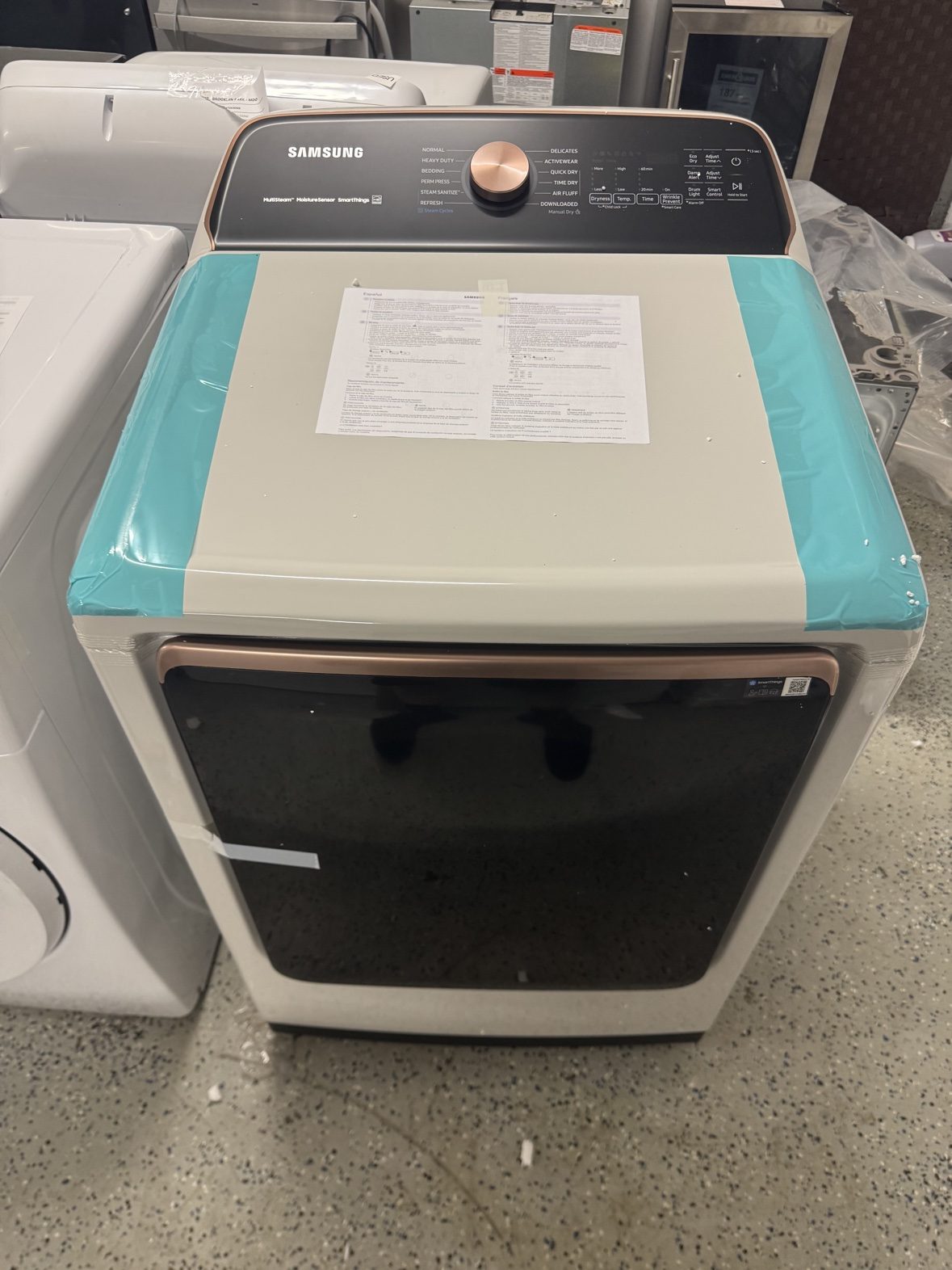 New Samsung 7.2 Electric Dryer, Ivory